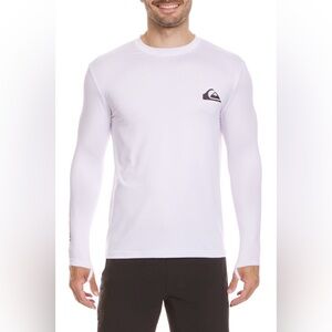 Quiksilver Everyday Surf Long Sleeve Performance Rashguard White Large EUC!